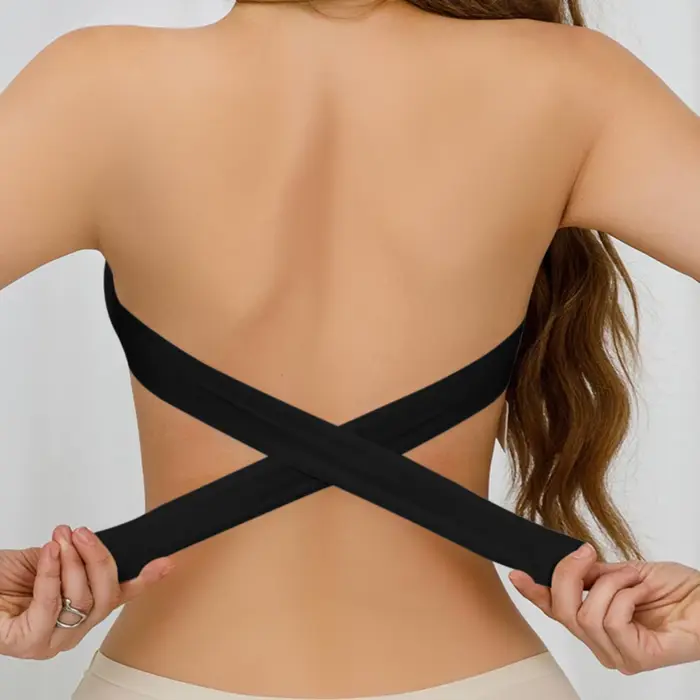 Nové dámske bez ramienok podprsenky s bočnou prackou kríž podprsenka bandeau push up módne trubice protišmyková podprsenka topy spodná bielizeň Dámske