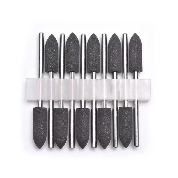 Foret à ongles en Silicone, ensemble de fraises en caoutchouc pour manucure et pédicure, tampon à on