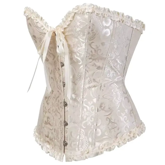 Dámske sexy bustiers a korzety kvetinová čipka kryt pre ženy Vintage gotické korzety Surbust satén Jacquard korzety