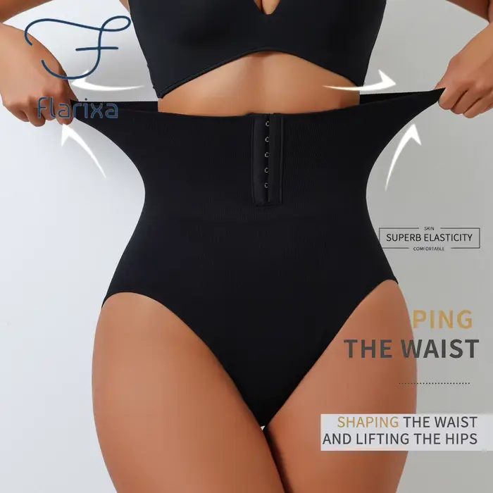 Culotte de contrôle taille haute sans couture pour femmes conception boutonnée nylon élasthanne amincissante silhouette élégante occasions spéciales