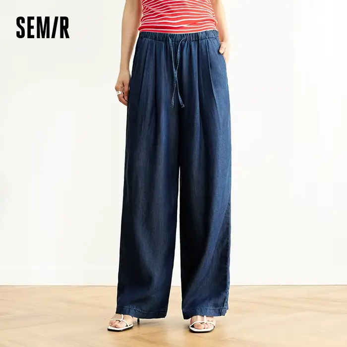 Jean Semir en Lyocell ample et décontracté pour femmes, jambes larges, style vintage, saison estivale, confort durable