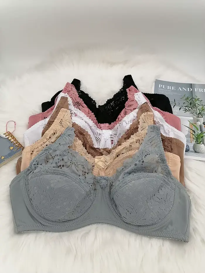 6 farieb s kosticami Bralette C D košíčky tenká bavlna vypchávka podprsenky pre ženy kvetinová podprsenka 75C 80C 85C 90C 95C 100C 105C 105D 100D bh C18