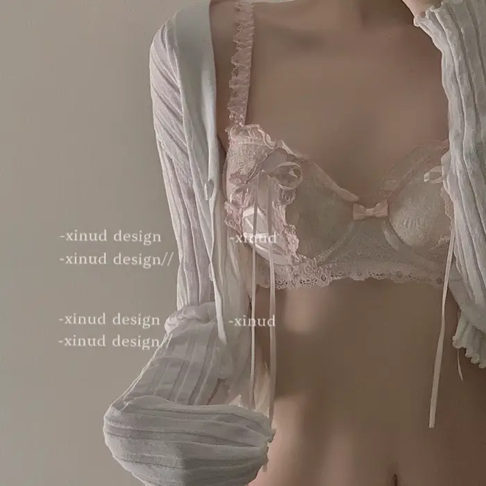 Sexy čipkovaný set spodnej bielizne s pohodlnou podprsenkou bez drôtikov