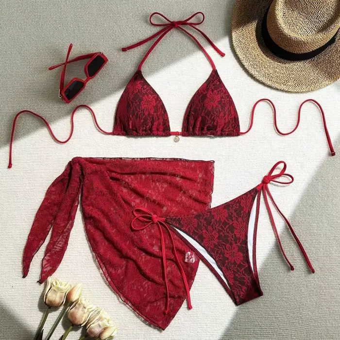 Dámske čipkové bikiny, dvojdielny set