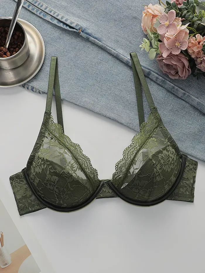 Sexy čipkovaná podprsenka s kvetinovým vzorom pre ženy