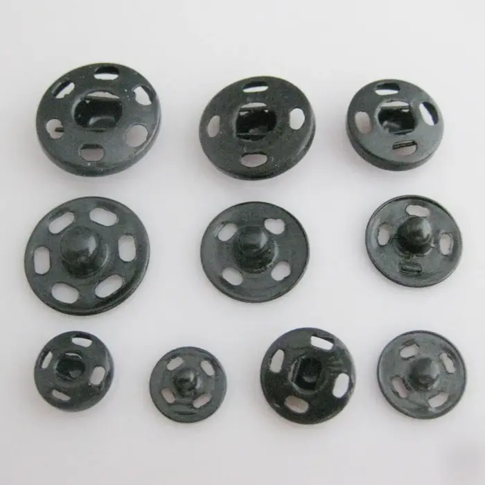 1 carte boutons pression de fixation en fer pour vêtement rond 5 tailles accessoires de couture bric