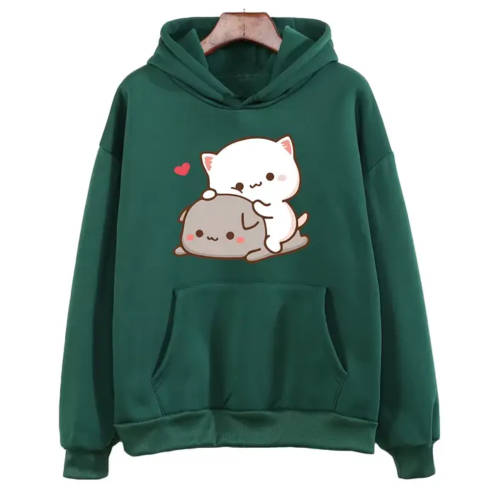 Brotskyňa a Goma roztomilý Mačací Mikina Pulls Kawaii Design Manga Sweat à Capuche Femme Mode Harajuku Occasions Spéciales
