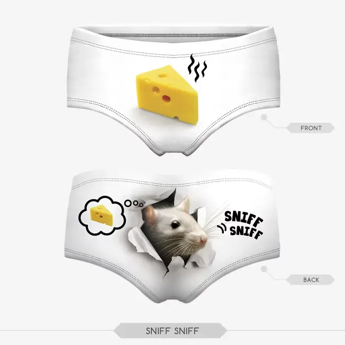 Sexy ružové 3D mačacie nohavičky pre ženy