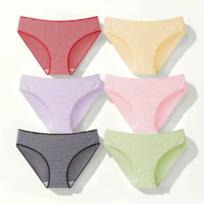 Culotte Respirante à l'Entrejambe pour Femme, Sous-Vêtement Chaud, Sexy, Sans Couture, Rayé, Taille Basse, Lingerie d'Hiver