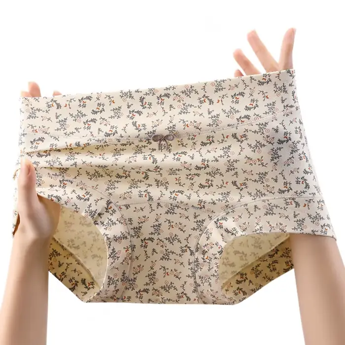 Pohodlné ženské nohavičky Sexy stredný pás Boxer slipy mäkké priedušné čisté bavlnené spodné prádlo s vysokou elasticitou