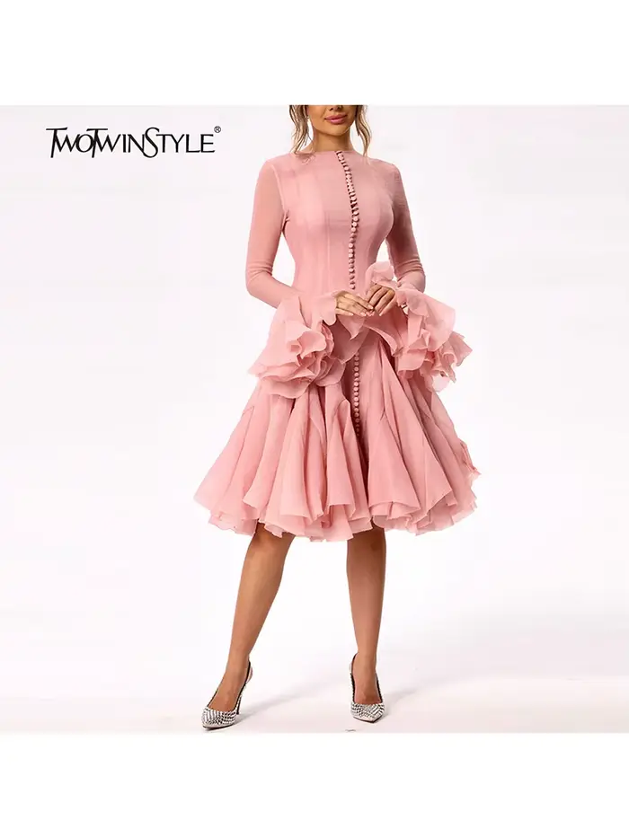 TWOTWINSTYLE – nepravidelne plisovaná šaty pre ženy