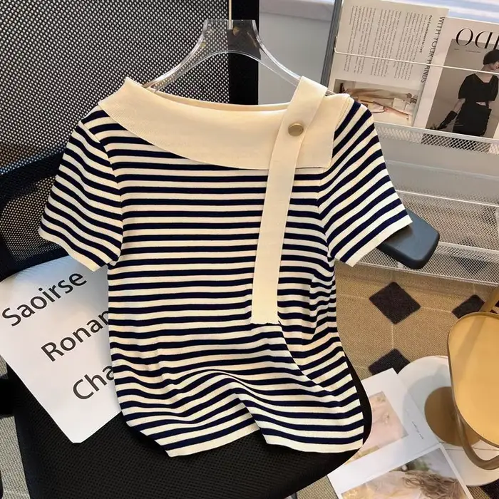 Sexy a elegantný sveter pre ženy, klubový štýl, voľný strih, polyester a bavlna, leto 2024, netopierie rukávy, delený golier, pre rôzne spoločenské príležitosti