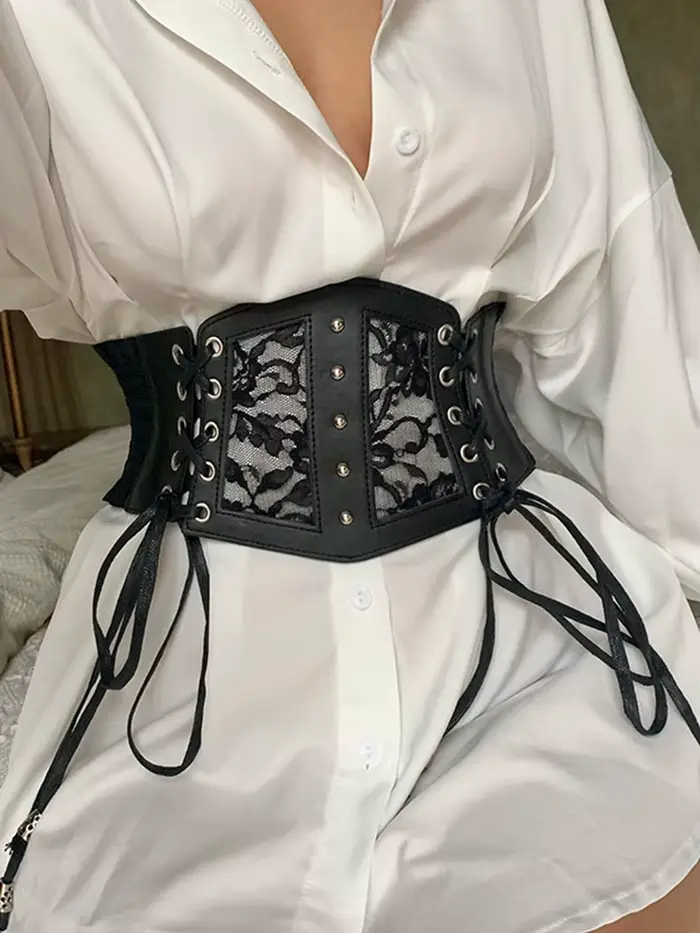 Sexy čierny čipkovaný korzet pre ženy