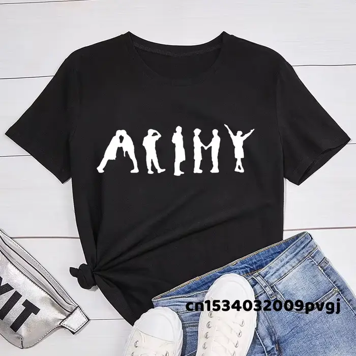 Kórejská dievčenská skupina tričko pre ženy Streetwear móda estetické oblečenie