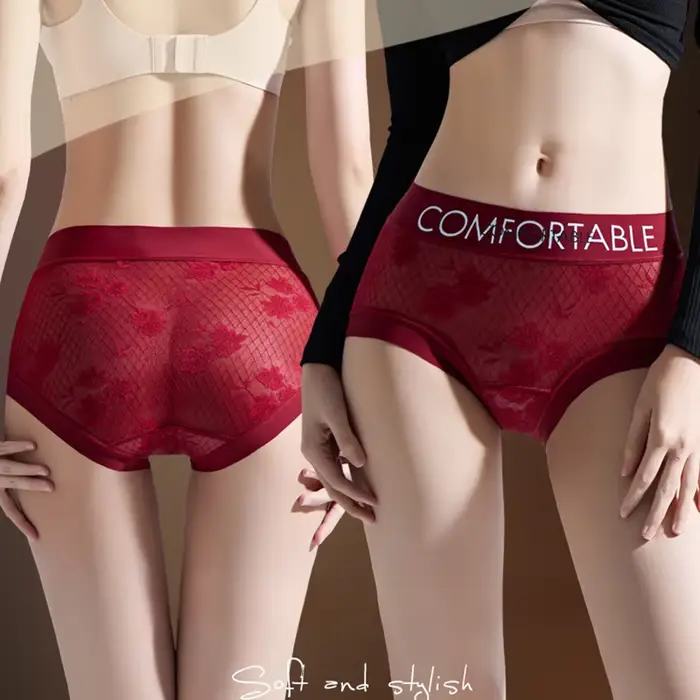 Dámske bezšvíkové čipky nohavičky, abeceda, móda, Hip Lifting, mierne brucho sprísnenie, jednoduché, Stretch, hodvábny inseam