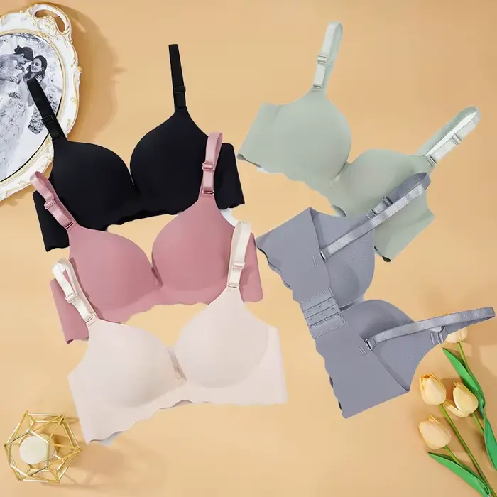 Dámske bezšvíkové podprsenky pevné push up spodná bielizeň Sexy bezdrôtové Bralette žena intímne pohodlie francúzskej módne spodné prádlo Top podprsenky