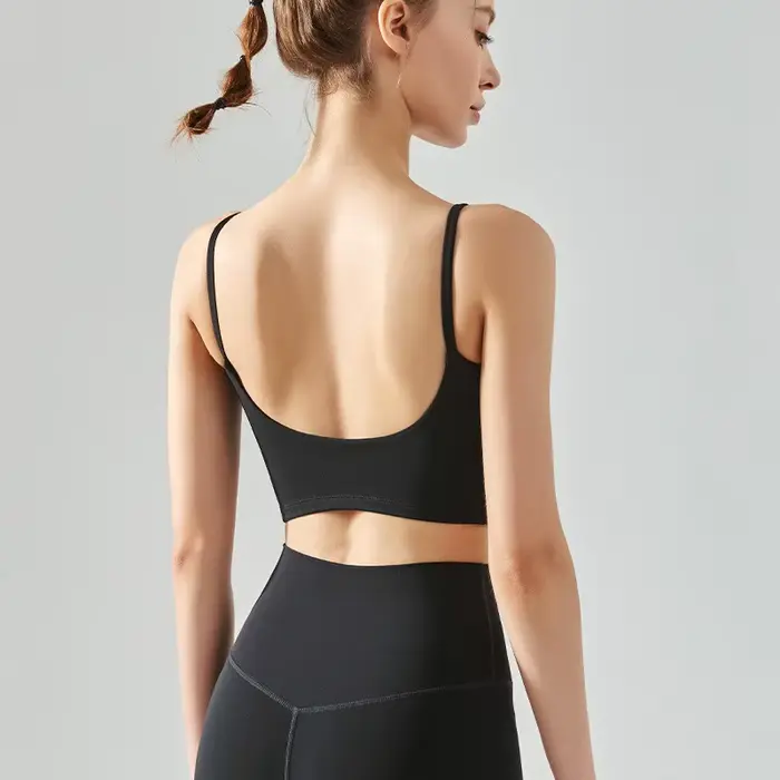 Triçons en nylon sportif push-up pour femmes, soutien moyen, multi-sports, yoga, fitness et course à pied