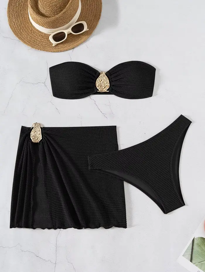 Bikini Chisalis 2025 Dámska sada, Nízky pás Sexy Bikiny, Plážový set so šatami, Pre ženy Špeciálne príležitosti