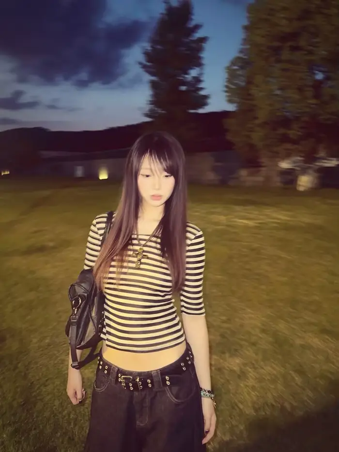 Tonngirls Y2k Fairycore potlačené tričko pre ženy s tromi štvrtinami rukávov japonská 2000s kultúra vrchné oblečenie Streetwear americký retro Grunge