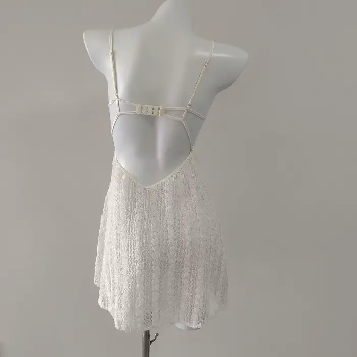 Nové nočná košeľa francúzske retro čipky s hrudníkom, sexy pyžamá pre ženy, spodná bielizeň pruhované pleteniny