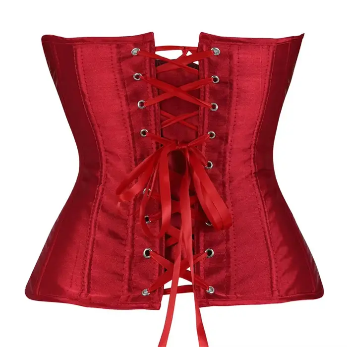 Corset femme Satin Sexy grande taille Bustier gothique à lacets désossé Gorset haut Shapewear classique Clubwear fête Club nuit Corselet