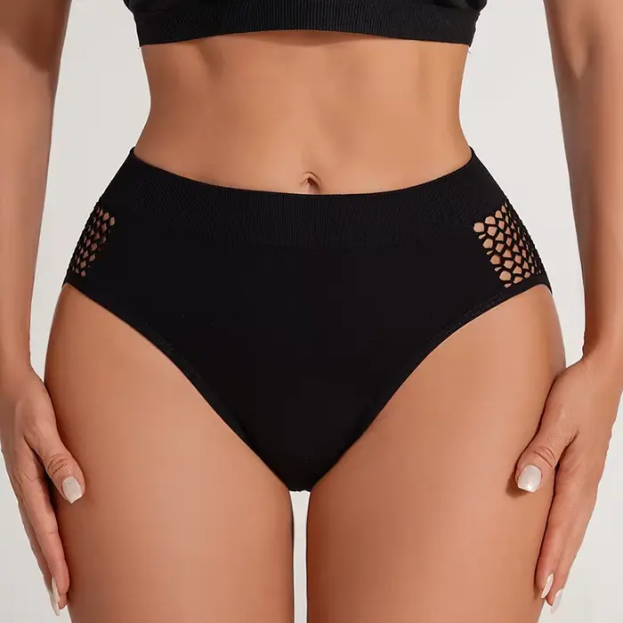 Dámske nohavičky s výrezom Sexy jednofarebné stredne veľké pohodlné spodné prádlo pre ženy Priedušné tangá
