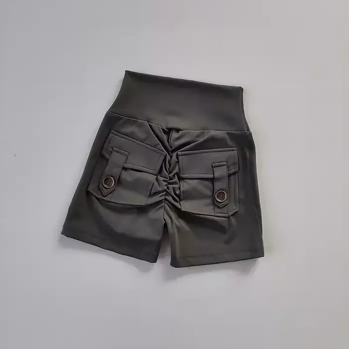 Shorts de yoga taille haute avec poches pour femmes, collants push-up, shorts de course, shorts de f