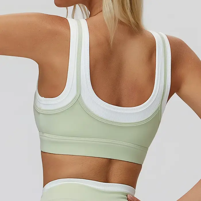Dámska jóga podprsenka, priedušná športová podprsenka, dvojité popruhy, cvičebný vrchol, proti potu, fitness top, push up, beh