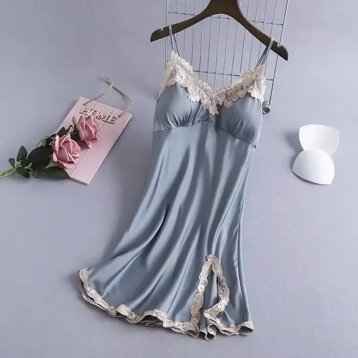 Sous-vêtement de nuit sexy en soie glacée pour femmes, élégant et confortable, idéal pour les nuits chaudes et les occasions spéciales