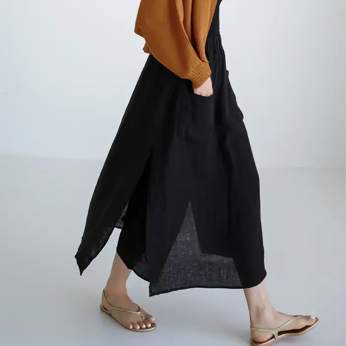 Dámske vintage letné nohavice 100% ľan