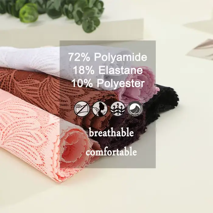 4 kusy / set čipka nohavičky pre ženy Kvetinové duté štýl Cheekie spodná bielizeň Sexy intímna žena Spodná bielizeň Fineto dizajn nohavičky
