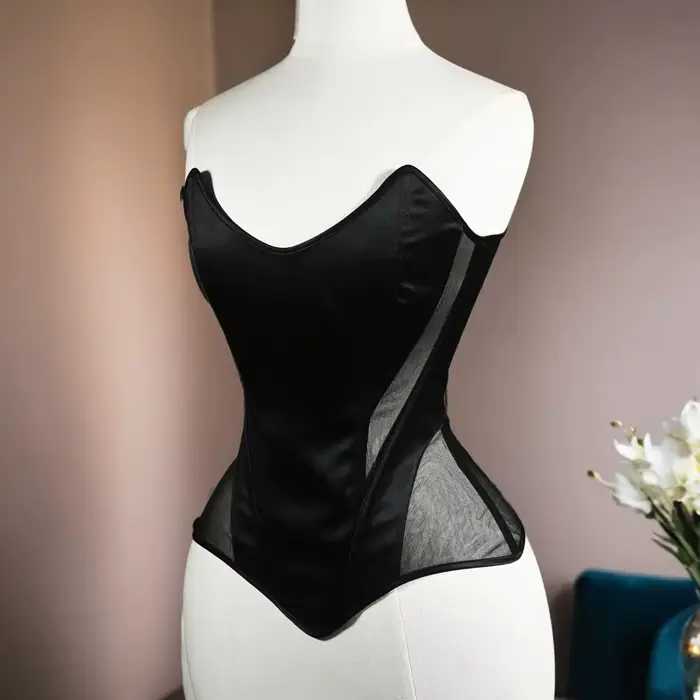 Dámske tesné korzet, svadobné Bustier Overbust, priehľadný oka podprsenka, Push Up, Vintage Bodice tvarovanie, vrcholy, strana scény kostým