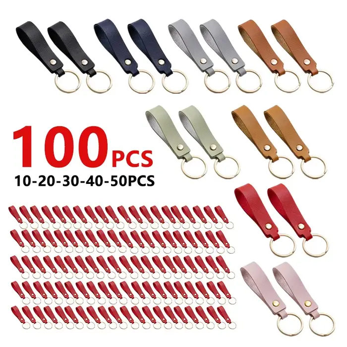 Porte-clés en cuir PU, 8 couleurs, cadeau d'affaires adapté aux hommes et aux femmes, sangle de clé 