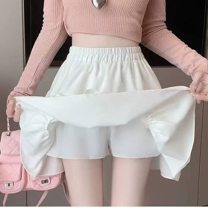 Mini jupe princesse blanche Chic coréenne Y2K pour fille, jupe à plusieurs niveaux de style Ballet, 