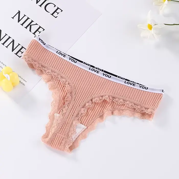 Sada 3 bavlnených žabiek pre ženy, nohavičky s nízkym pásom, spodná bielizeň z čipky, T-back nohavice, sexy spodná bielizeň, dámske slipy