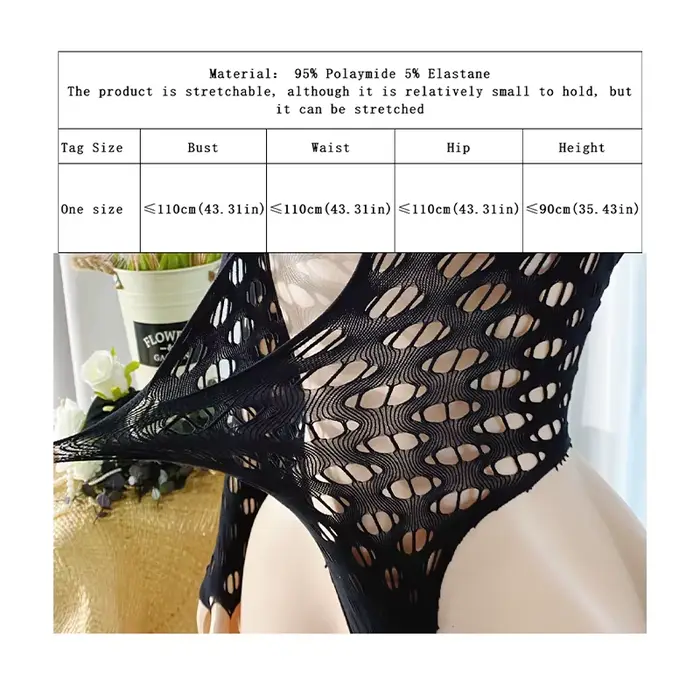 Body ajouré en résille transparent pour femmes, style plage, haute élasticité, design ajouré, pour plage et festivals d'été