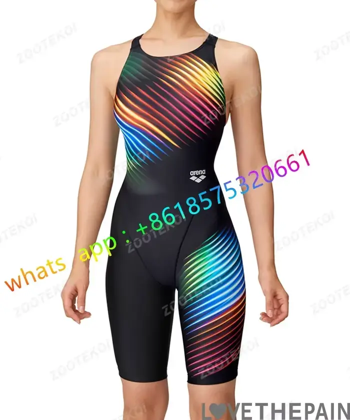 Dámske jednodielne plavky, triatlon, profesionálny tréning, dĺžka kolena, pohodlné pre bazén