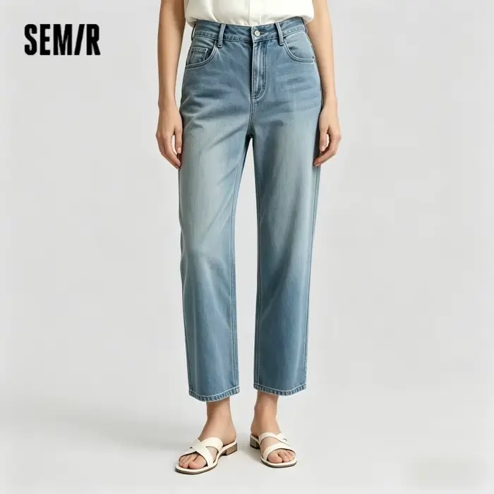 Jeans féminins Semir en lyocell à jambes larges, sensation de fraîcheur, coupe classique, confortable, polyvalent et flatteur pour femmes occasions estivales