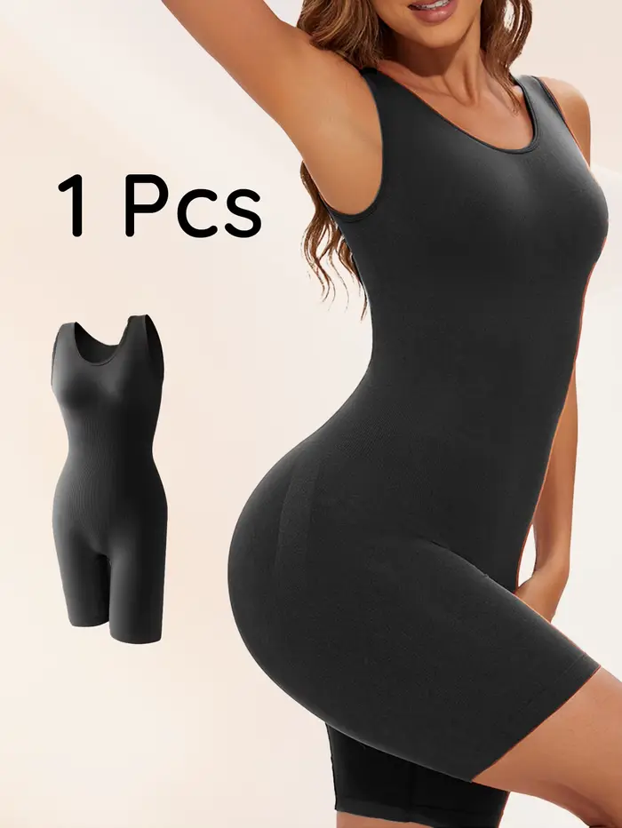 1 kus body vyrezávanie bezšvové opláštenie, veľmi elastické, ploché brucho efekt, sexy bez rukávov spodná bielizeň, tesný, čierna