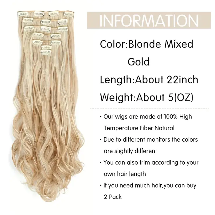 Extensions de cheveux ondulées à clips Jiameisi pour femmes longues occasions spéciales et tous les jours