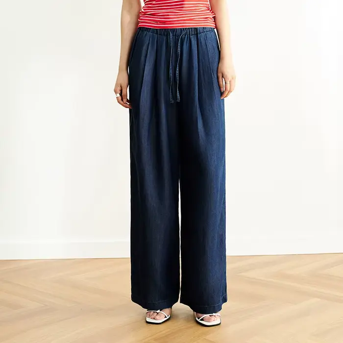 Jean Semir en Lyocell ample et décontracté pour femmes, jambes larges, style vintage, saison estivale, confort durable