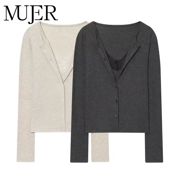 MUJER dentelle recadrée veste haut pour femme Vintage tricot Demi-saison vestes pour femmes boutonné