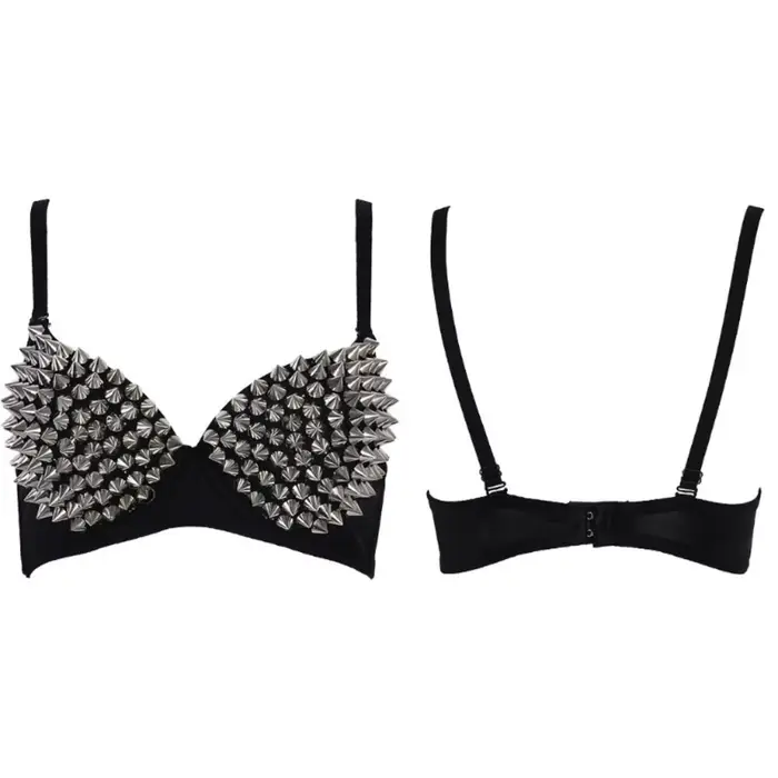 Módna Rivets Punk Rave Braletka Gotická Podprsenka Sexy Push Up Košíček Diskotéka Párty Bar Módne Horúce Podprsenky pre Ženy