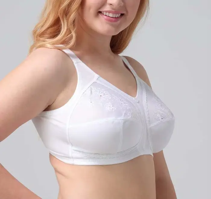 Bavlnená biela podprsenka pre väčšie poprsie 85 90 95 100 105 110 115 C D DD E F košíčky push-up pohodlná bezšvová sexy čipka Bh C01