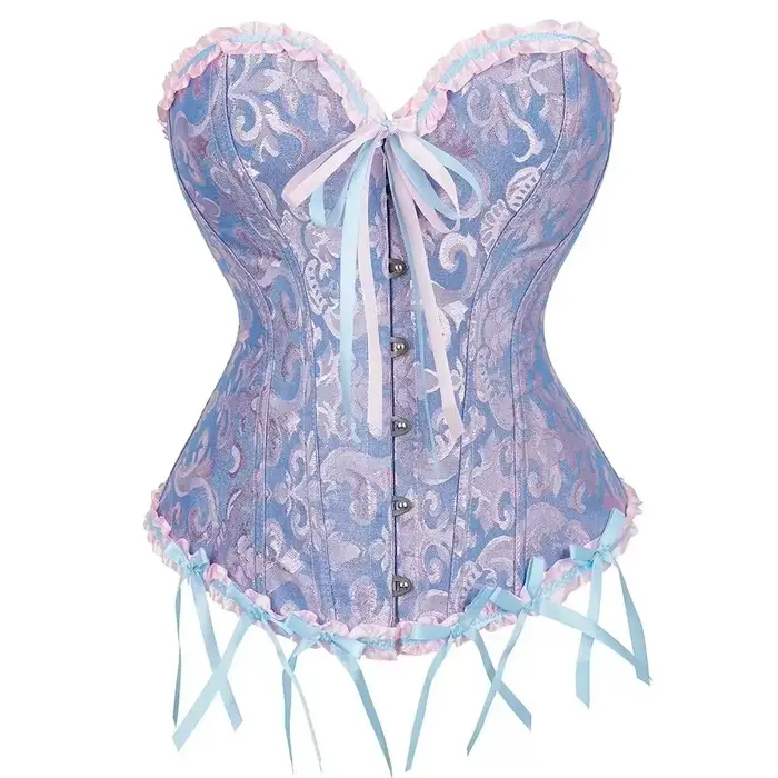 Corset vintages gothique en polyester et élasthanne avec motif floral jacquard pour femmes occasions spéciales et quotidiennes
