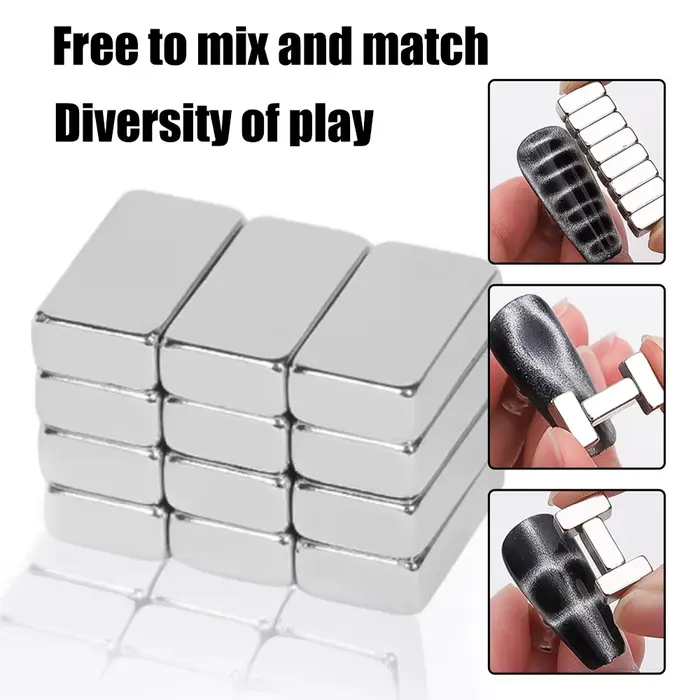 12 pièces ongles oeil de chat fort effet aimant ongles Crocodile Texture bâton magnétique UV Gel ver
