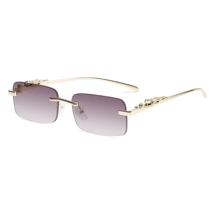 Monture de lunettes sans monture pour femmes et hommes, mode guépard, décoration Business Cool, mont