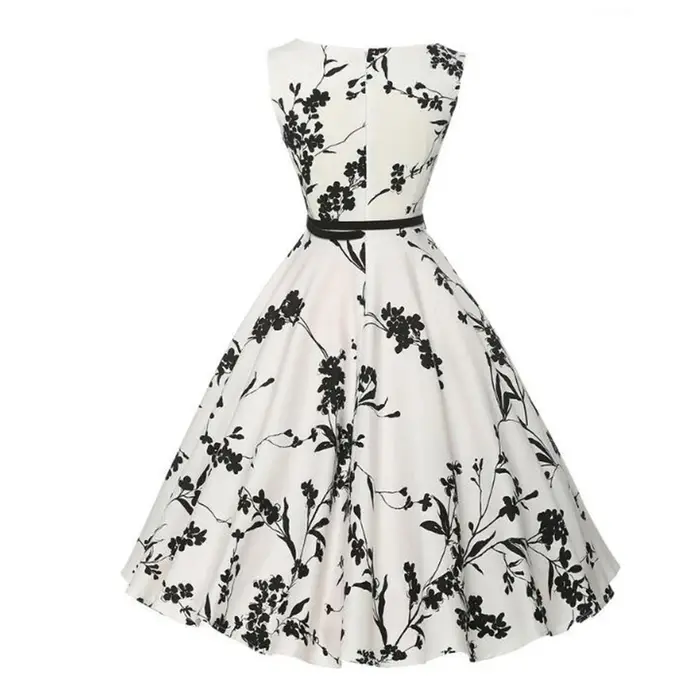 Robes d'été Robe vêtements Robe florale rétro Swing décontracté Vintage robes Rockabilly