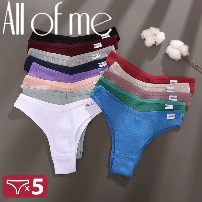 5 kusov / Set bavlnené spodné prádlo nohavičky spodná bielizeň sexy ženy nohavičky Tangas žena nohavičky reťazec pevné bikiny 13 farieb