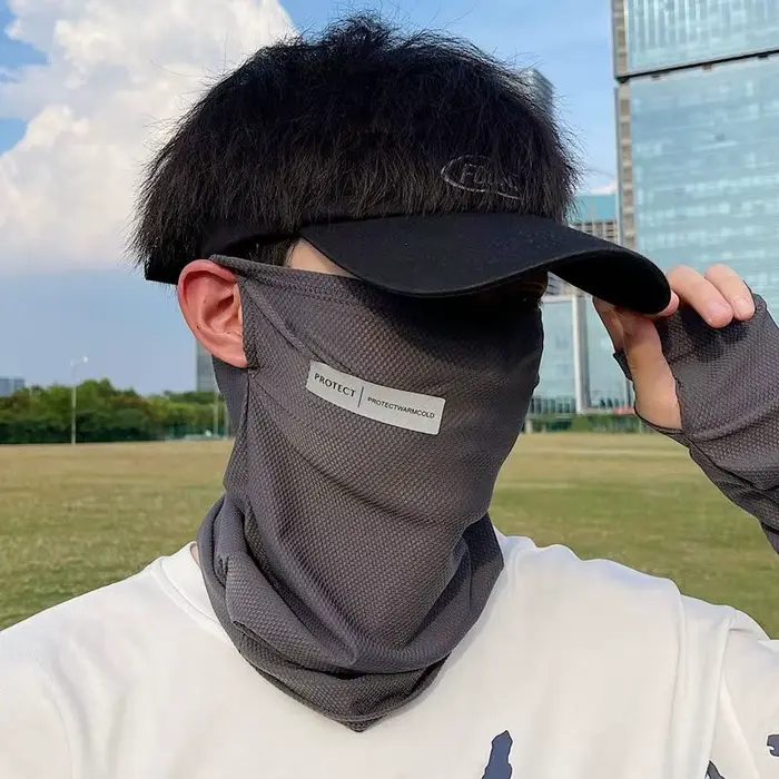 Letné pánske chladivé rukávy s maskou na tvár na šoférovanie